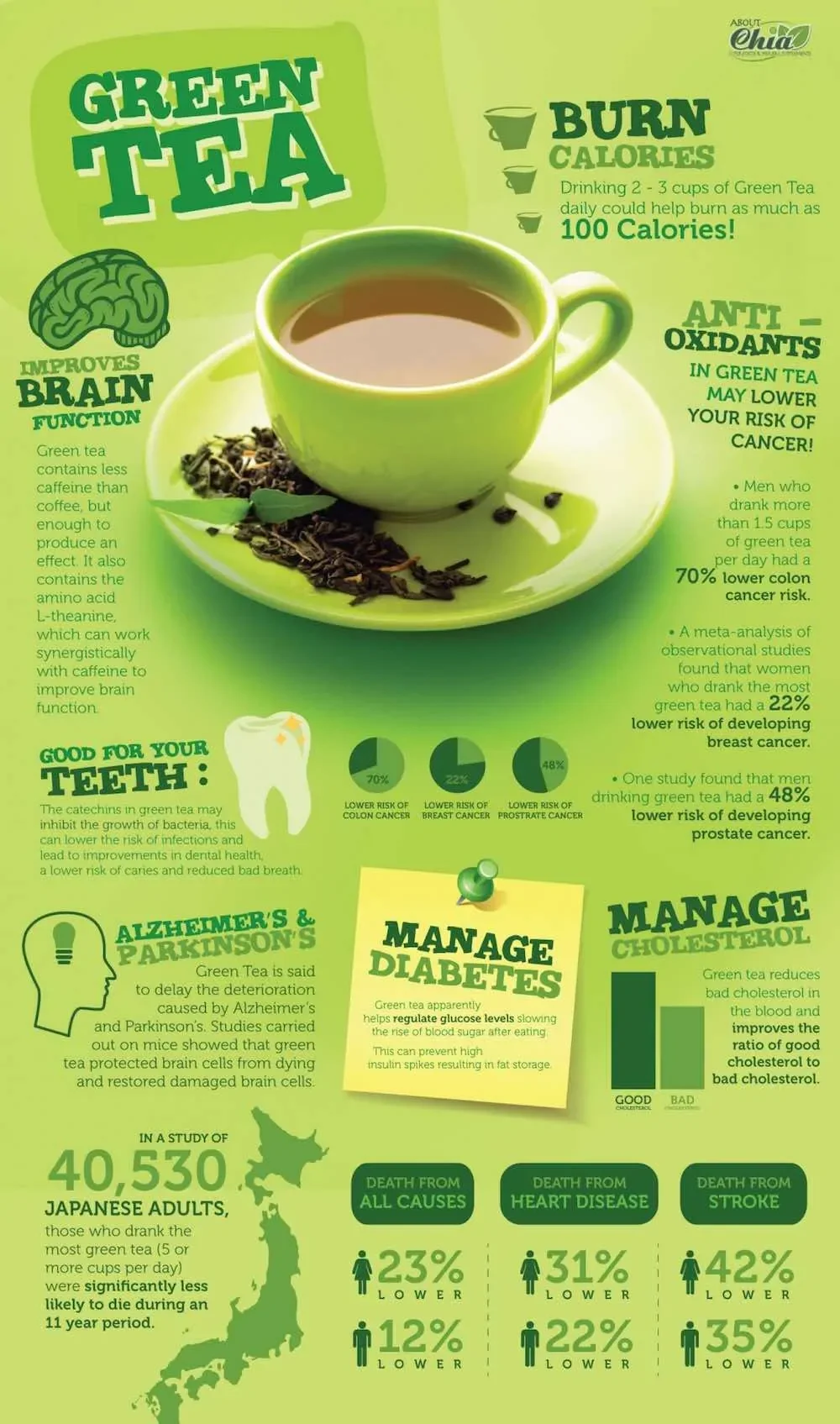 green tea health benefits infographic
