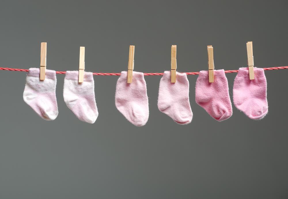 washing line filled with the best socks for baby