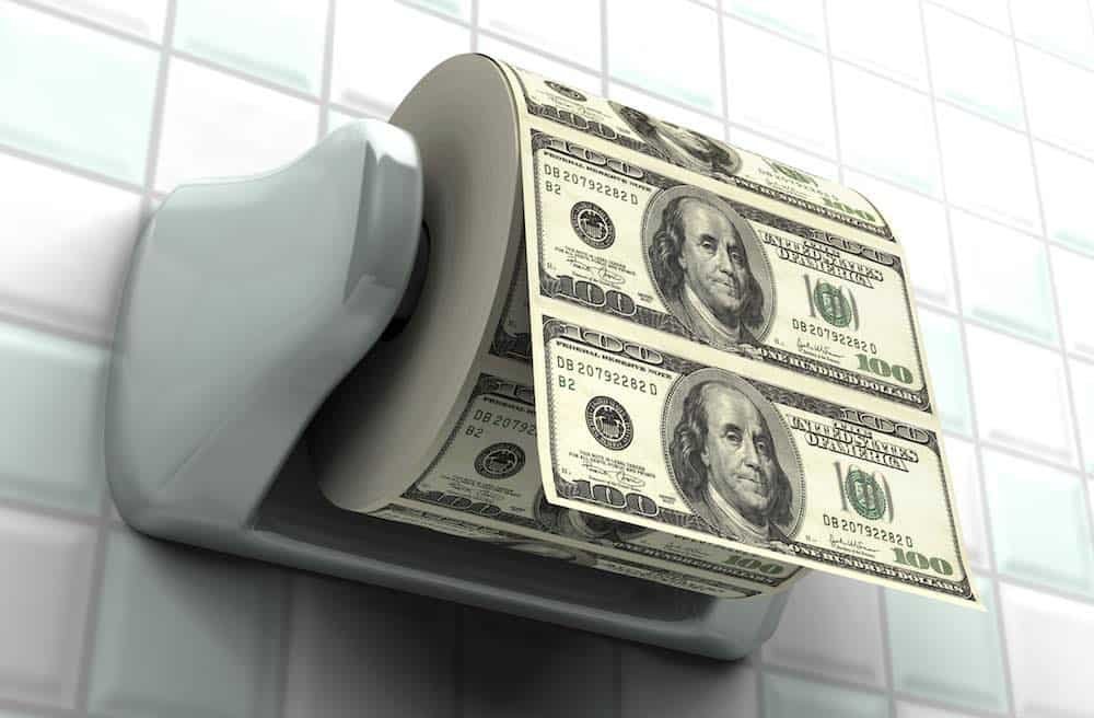dollar bill toilet roll